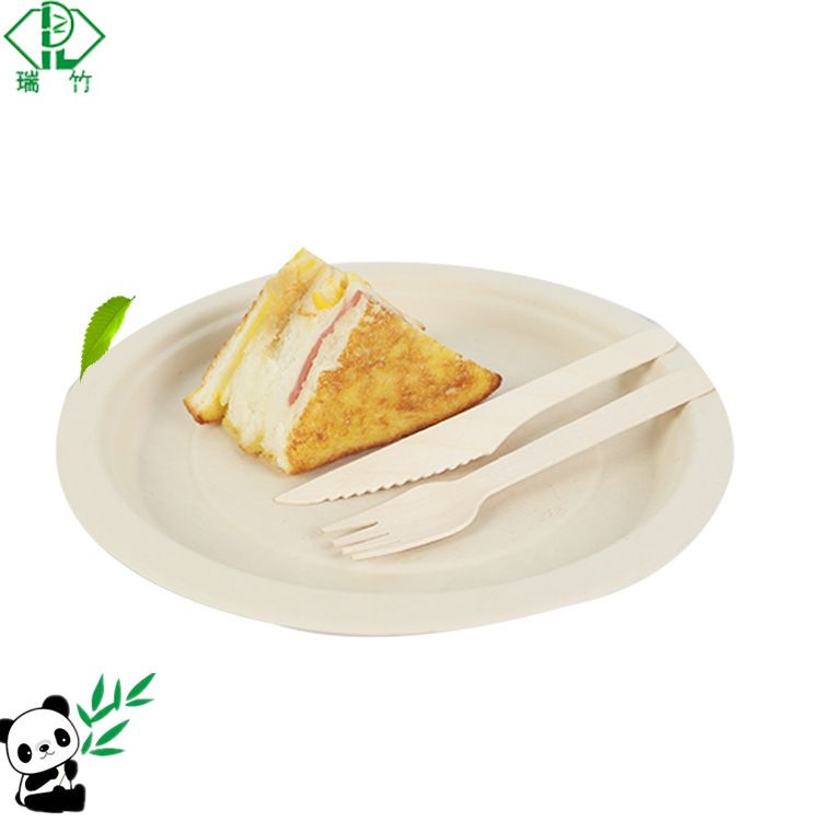 ROUND DISPOSABLE BAMBOO PLATE 9" X10U.