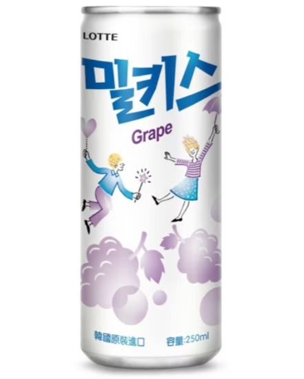 韩国 妙之吻 葡萄味苏打 250ML