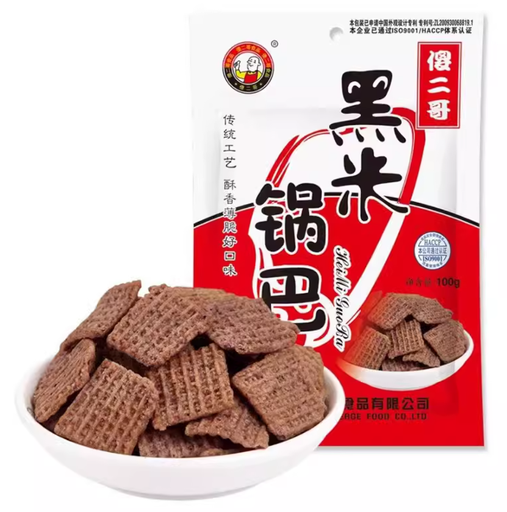 [A2CN-SEG03]  傻二哥黑米锅巴（香辣味） 100G