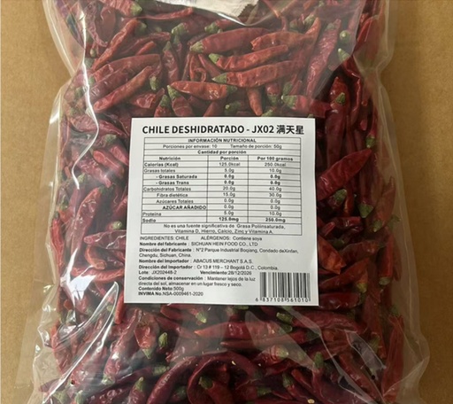[A4CN-JX02] JX DEHYDRATED CHILI 500G
