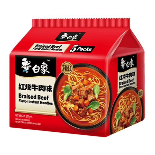 [A7CN-BX15] 白象味鲜美经典红烧牛肉面 107G
