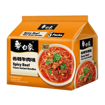 [A7CN-BX16] 白象味鲜美经典香辣牛肉面 102G